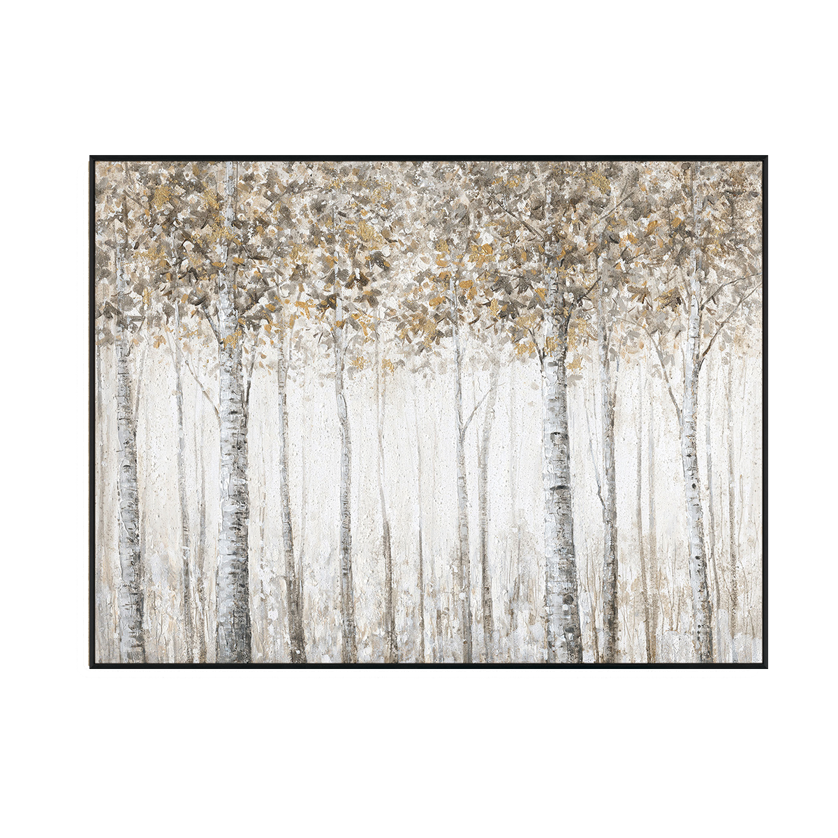 Arteleer| Forest Wall Art – Golden Birch Abstract Landscape Painting