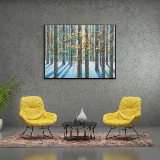 Morning Silence Forest Light Painting #J4018