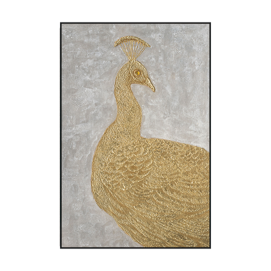 Golden Majesty Peacock Painting #J4022