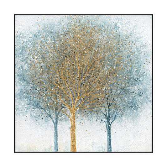 Golden Grove Teal Abstract Painting #J4190