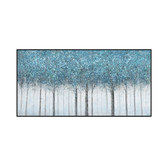 Blue Mist Forest Abstract Painting #J4193