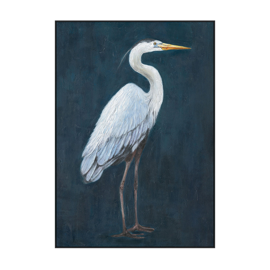 Silent Grace White Heron Painting #J4604