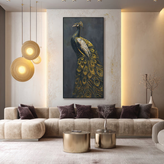Golden Majesty Peacock Painting #K2649