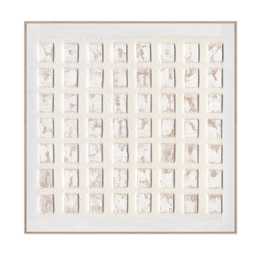 White Grid Geometric Textured Abstract #M4662