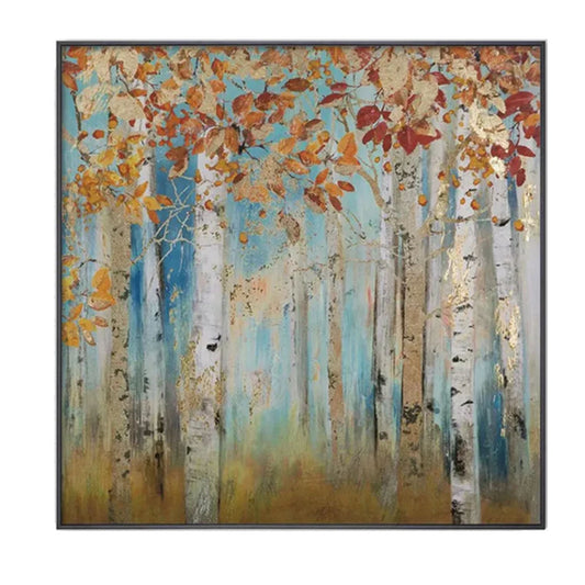 Autumn Birch Forest Oil Painting