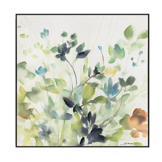 Whispers of Green Abstract Botanical #M6076