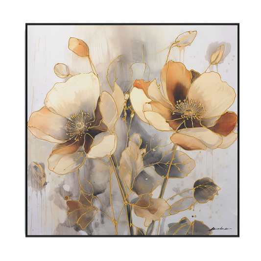 Golden Bloom Abstract Floral #M6918