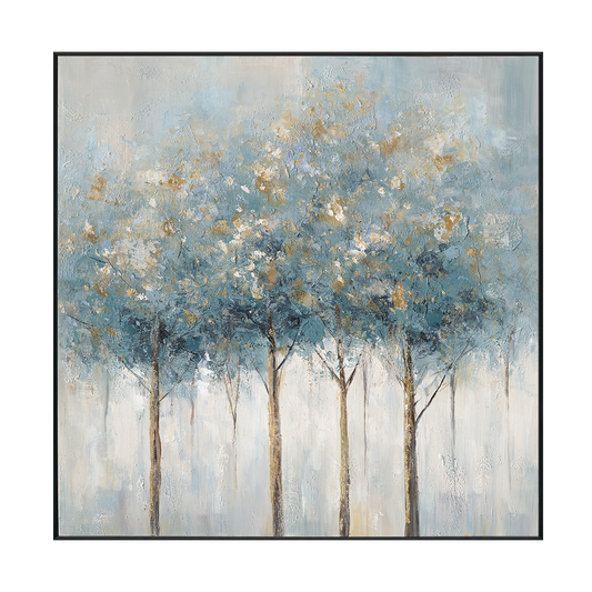 Azure Grove Gold Leaf Tree Painting #M3706