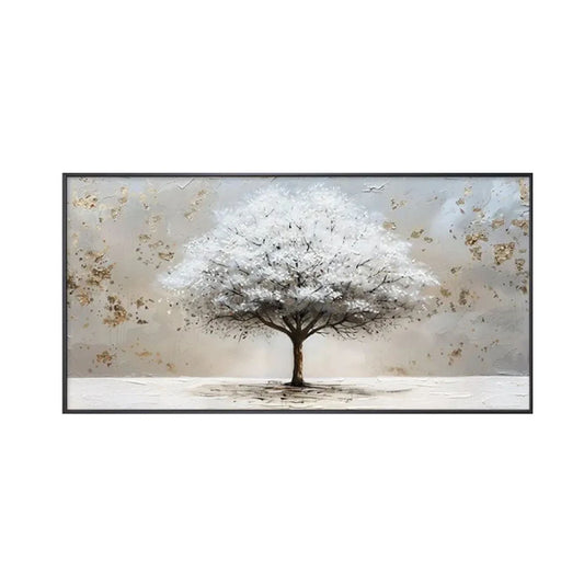 White Tree Textured Painting
