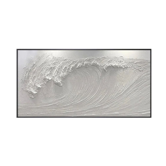 White Textured Ocean Painting