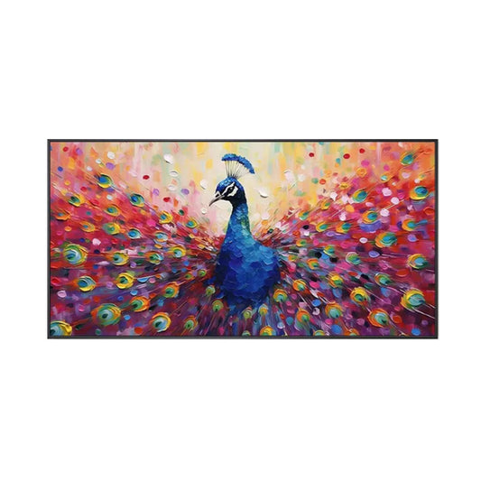 Blue Peacock Textured Painting
