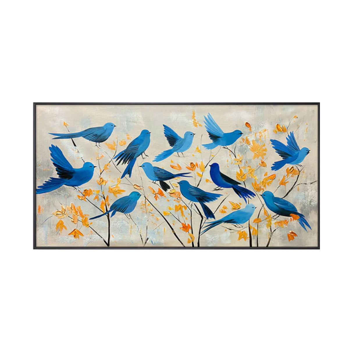 Arteleer | Blue Bird Abstract Painting – Hand-Painted Wall Art for Home ...