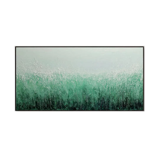 Emerald Mist Textured Grass Painting