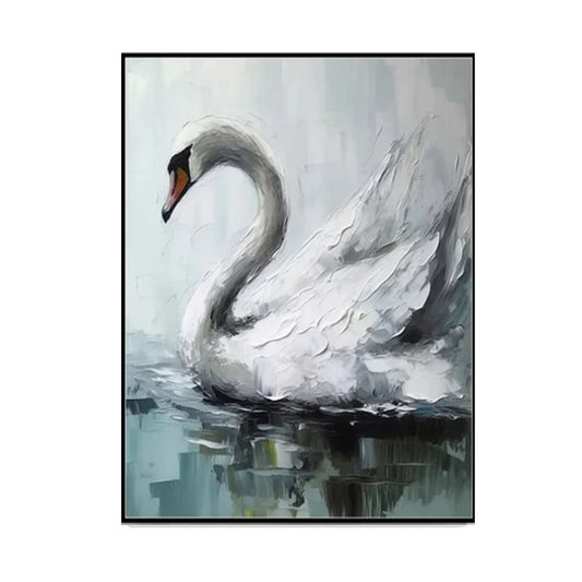 Serenity White Swan Painting