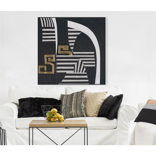 Golden Rhythm Black White Geometry #M2628