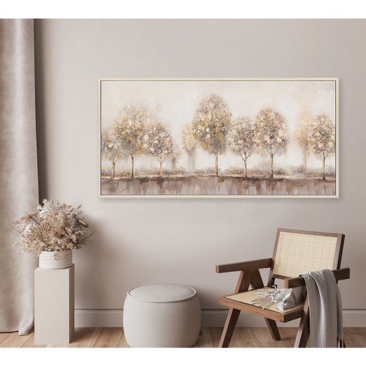 Golden Mist Abstract Tree Painting #M4574