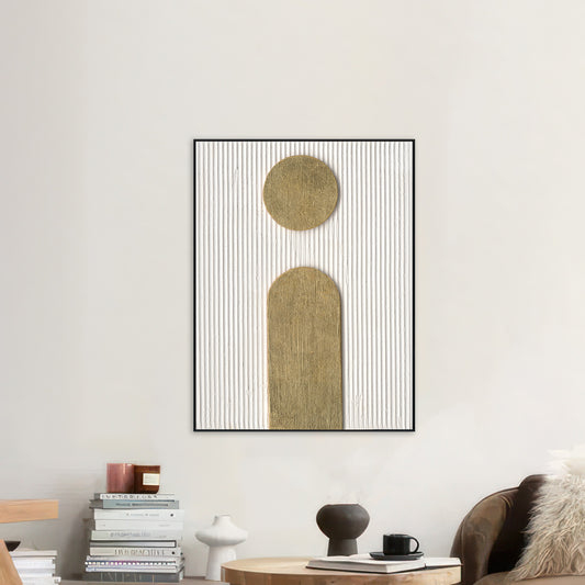 Golden Resonance Minimalist Geometric Painting #M4677