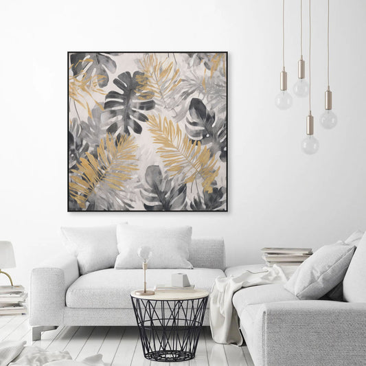 Golden Leaves Whisper Monochrome Botanical #M4731