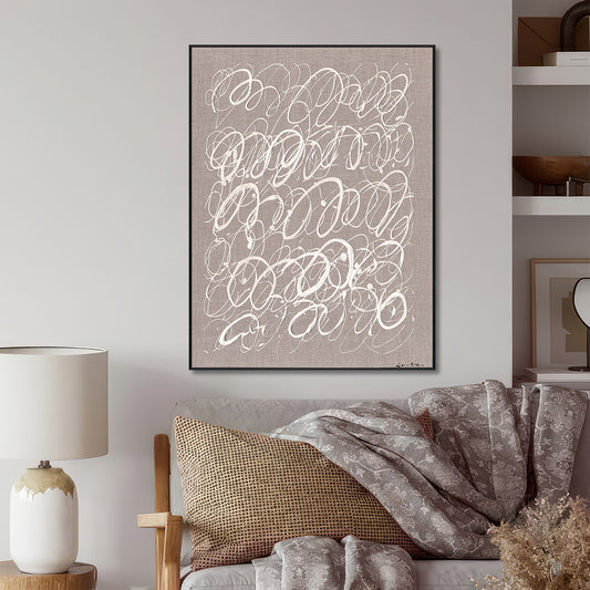 White Whirl Abstract Linear Art #M5680-2