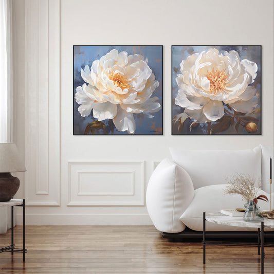 Radiant Peony White Floral Art #M6936