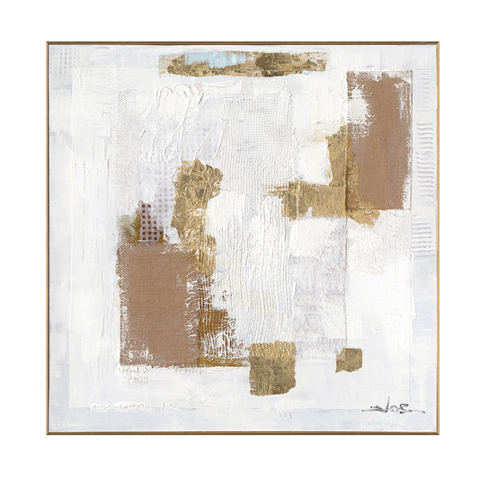 Golden Fragments Abstract Textured Painting #M8120