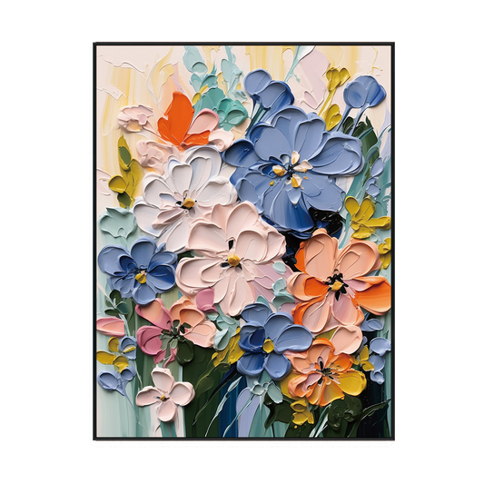 Bloom Symphony Colorful Floral Textured Painting #MH1130