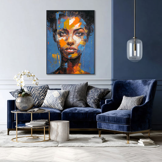 Bold Gaze Abstract Portrait Painting #P2617