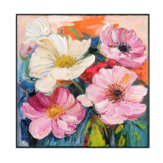 Blooming Joy Pink Floral Painting #P2631
