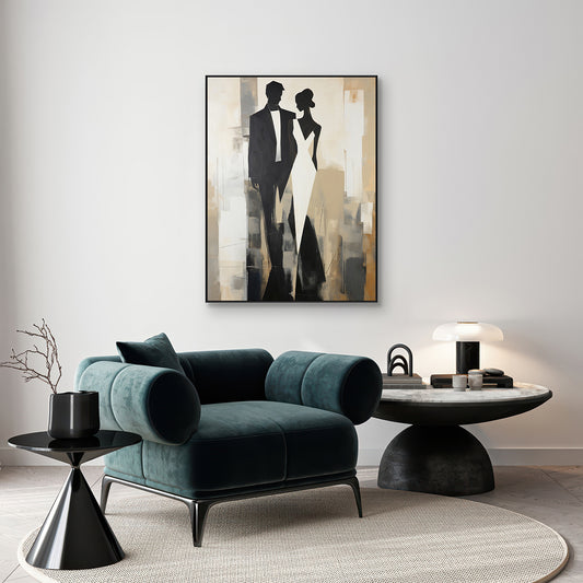 Timeless Grace Elegant Abstract Couple Painting #PH-0105