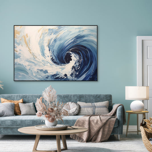 Ocean Whirl Blue Abstract Painting #PH0112