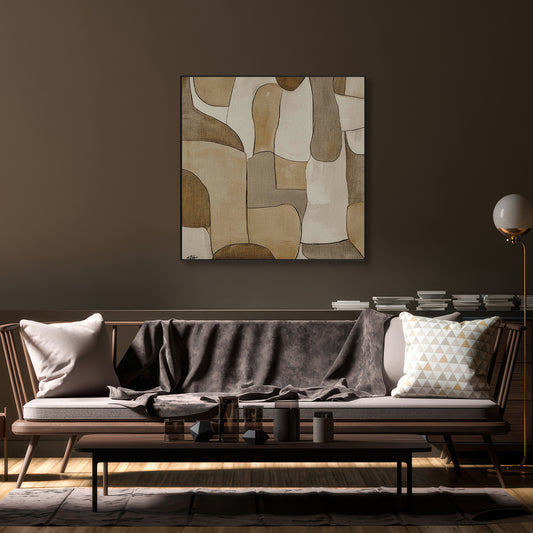 Earth Tone Harmony Minimalist Abstract Painting #PKK3