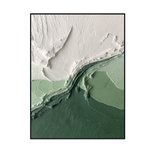 Emerald Crest Textured Abstract Painting #RIS2(150)