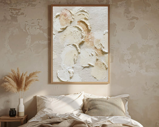 Soft Textured Blossoms – Minimalist Abstract Painting