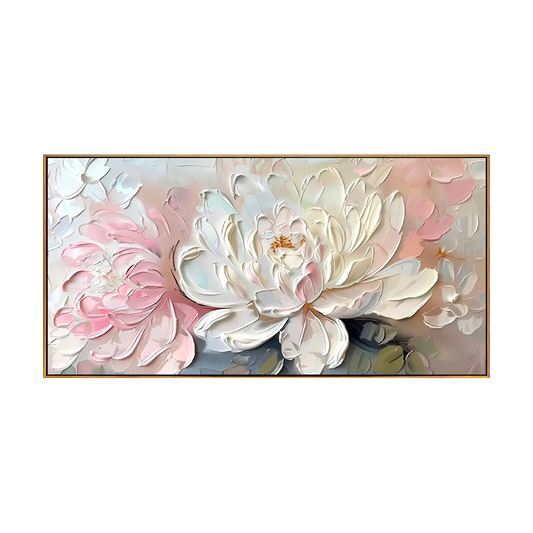 Blush Peony Thick Paint Floral Painting