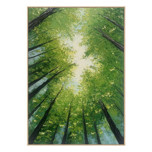 Emerald Canopy Light Forest Painting