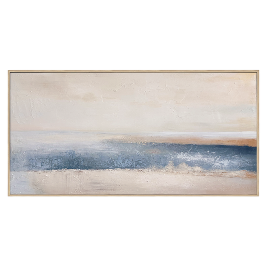 Serenity Coast Blue Abstract Painting