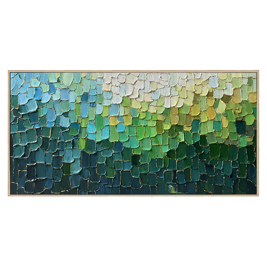 Emerald Mosaic Textured Abstract Painting #RIS2 (314)
