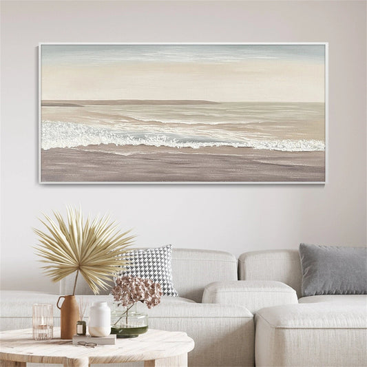 Sandy Calm-Beige Ocean Painting