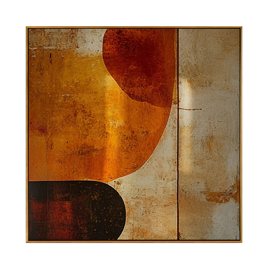 Amber Geometric Abstract Painting