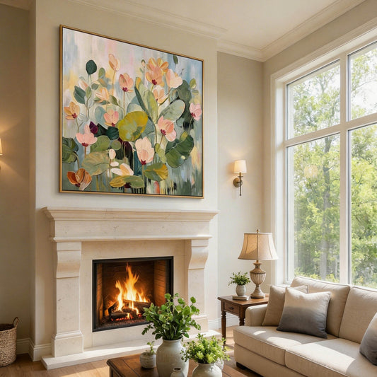 Serene Cyclamen Bloom Impasto Floral Painting