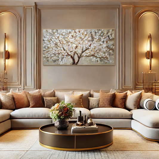 Ivory Whisper White Blossom Painting