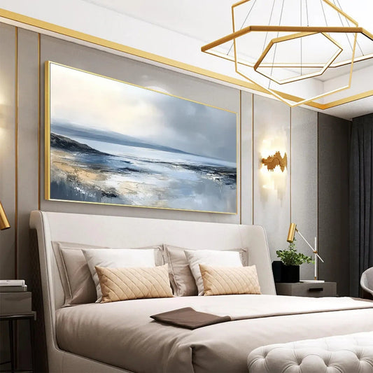 Calm Horizon Blue Seascape Painting