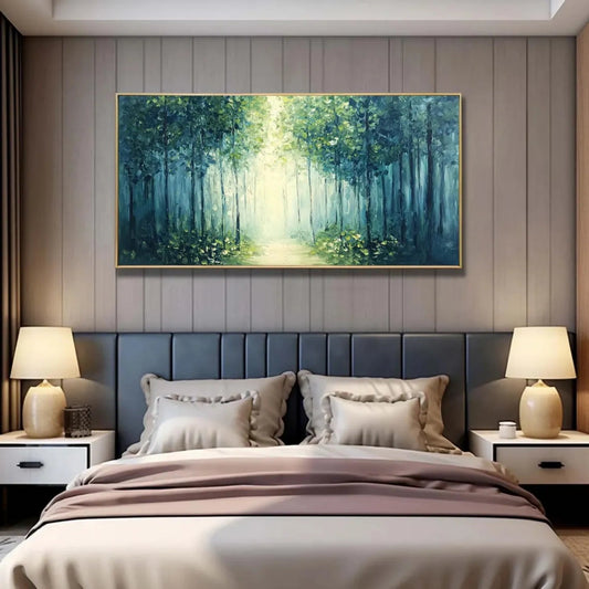 Misty Emerald Forest Path Painting