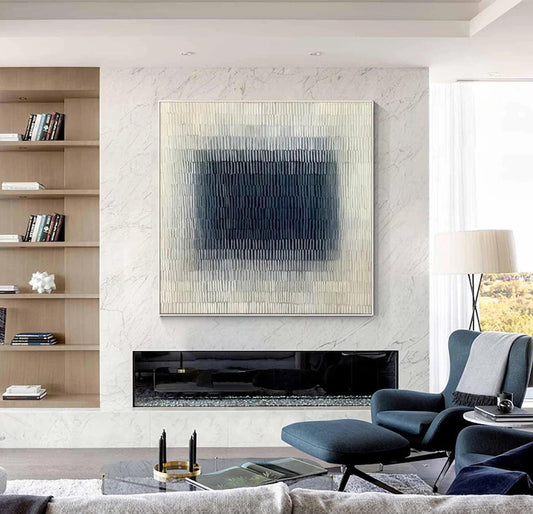 Silent Depth Blue Abstract Painting