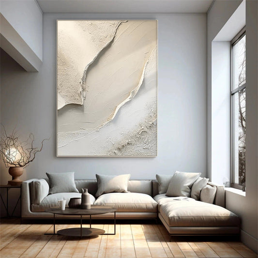 Serene Layers Beige Textured Painting