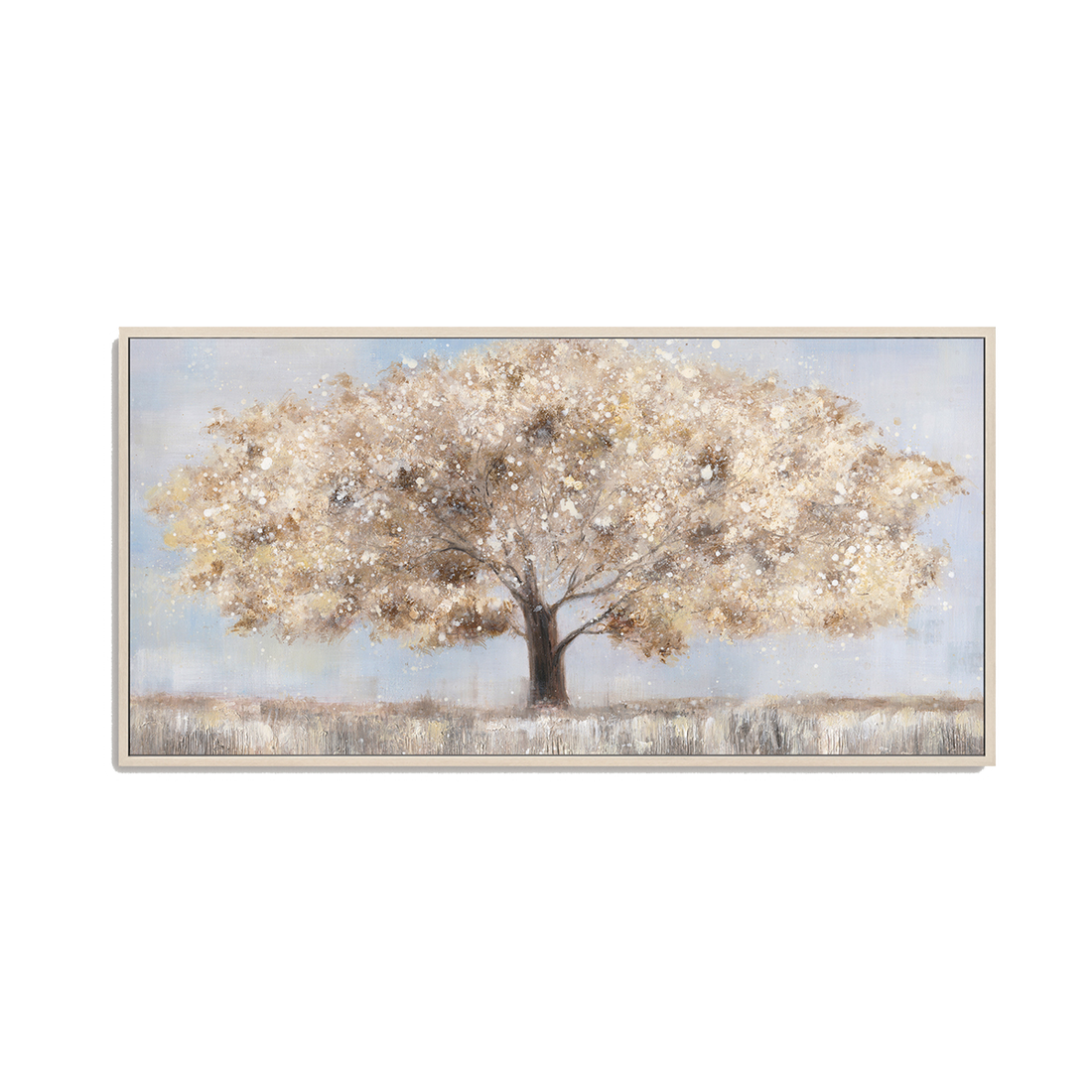 The Golden Canopy – A Hand-Painted Tree of Serenity and Strength