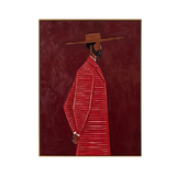 Red Stripe Gentleman Portrait Canvas Art