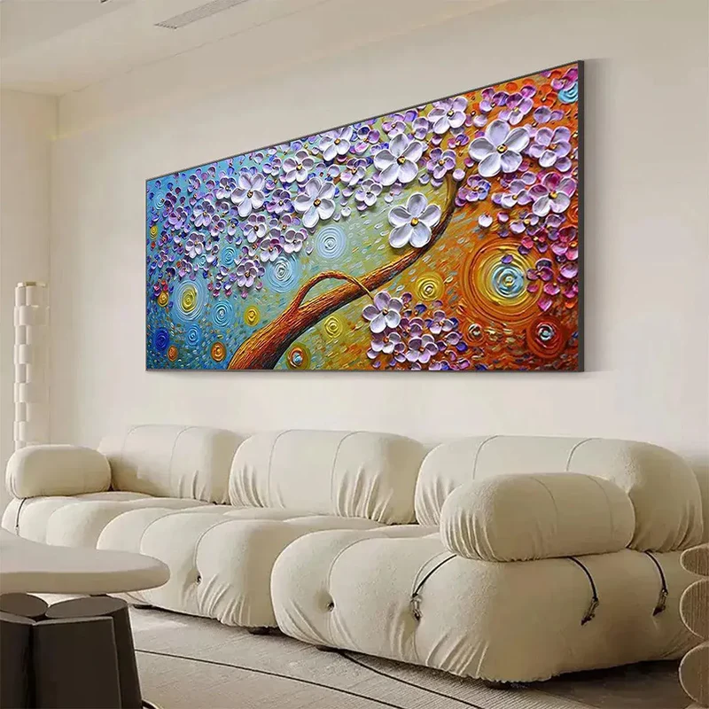 Colorful Floral Textured Painting