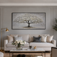 Silver Tree Textured Painting