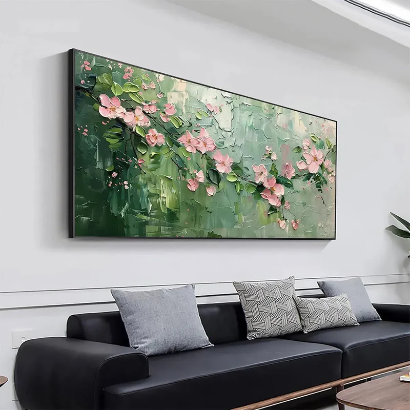 Pink Blossom Textured Painting